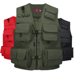 Áo Vest Ngoài Trời Thường Ngày Cho Nam Áo Vest Câu Cá Nhiều Túi Nhanh Khô Áo Vest Chụp Ảnh Leo Núi Áo Vest Công Sở Phong Cách Thường Ngày