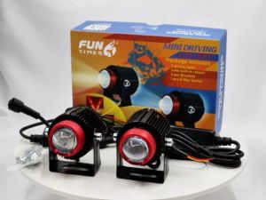 【FUNTIMES】Upgrade V2 Original Dual Color Waterproof Mini Driving Light for Motorcycle Accessories Motor Part Equipped with ballast