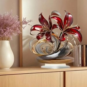 1PCS Red Lily Living Room Decoration Ornament Multifunctional Desktop Decoration Sculpture Office Decoration Holiday Gift