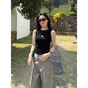 Áo Ba Lỗ Cotton Màu Trắng Cho Nữ Mùa Hè Áo Ba Lỗ Màu Đen Ngắn Áo Ba Lỗ Thể Thao Không Đệm Áo Ba Lỗ Kiểu Dáng Ôm Vừa Vặn