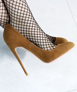 Fall Winter Velvet round Toe High Heels Ultra Low Cut Single Shoes Women Thin Heel CD Large Size Banquet 12cm Small Size Shoes