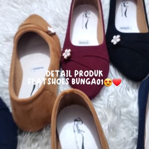 Flatshoes wanita cantik kekinian variasi bunga Haikalshoes RDH001/Balet wanita cantik variasi bunga