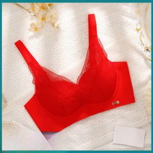 ผู้หญิง  บราไม่มีแหวนเหล็ก หนาขึ้น รุ่นของแท้ สินค้า ชุดชั้นในใส่สบาย สีบริสุทธิ์ เซ็กซี่ สไตล์คัพรูปตัว U