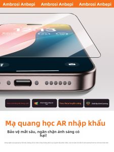 Ambrosi | Miếng Dán Màn Hình Chống Vân Tay AR Corning Glass cho iPhone 17 Pro Max