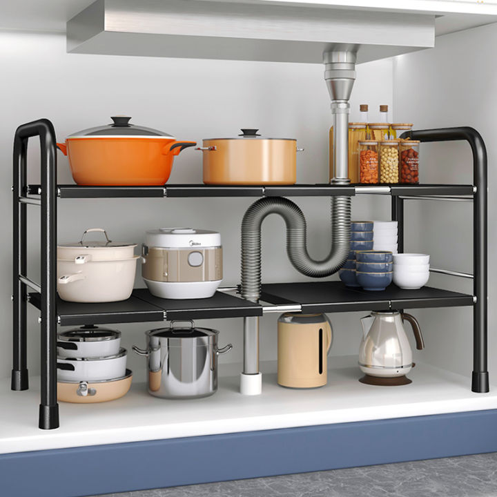 Under Sink Kitchen Rack Expandable Cabinet Shelf Organizer Rack with ...