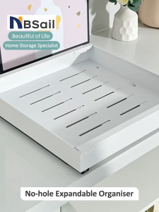 NBSail ตะกร้าดึงผลักใต้ตู้ ดึงตะกร้า ตู้เก็บของแบบลิ้นชัก ความกว้างปรับได้ หยิบของสะดวกขึ้น ความจุมากขึ้น Kitchen Pull Basket Storage Rack