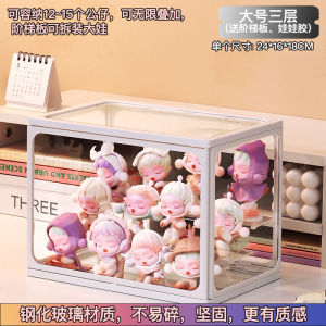 Bubble Monster Acrylic Display Case Transparent Rotating Figure Showcase Dustproof Collectible Storage Cabinet for Bedroom
