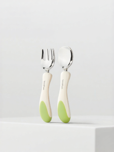 Beeshum | Self-feeding Training Stainless Steel Childrens Fork and Spoon