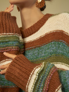 Vintage Striped Loose Knit Dress