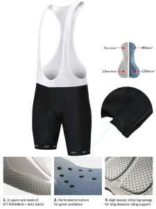 Raudax Double Arrow Cycling Pants Bicycle Suspender Shorts Quick-Drying Reflective Woven Tape Trousers Shipped on the Same Day