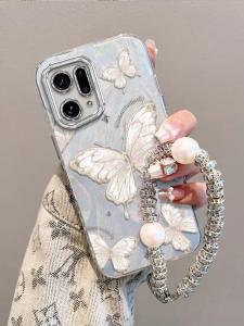 Oppo Findx5 pro Phone Case Findx5 pro Protective Cover Simple Design Butterfly Pattern Anti-Fall Silicone Shell for Women