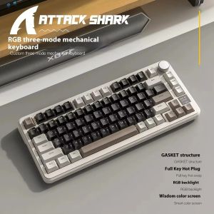 ATTACK SHARK | Attack Shark X85 Pro Mechanical Keyboard Hot-Swap RGB Smart Color Screen Gasket Mount Alloy Knob