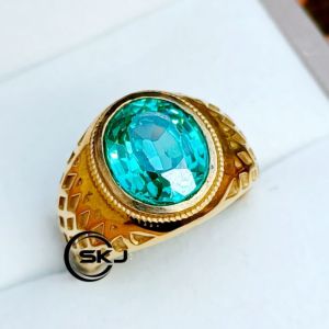 CINCIN BATU GREEN AQUAMARINE OVAL CUTTING SUPER KUALITAS