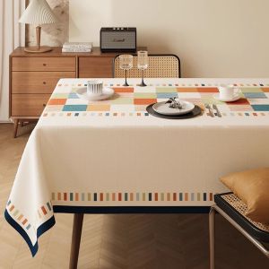 HOUGOUXIANG | Waterproof Oil-Resistant Heat-Resistant Wash-Free Tablecloth Ethnic Style High-End Fabric
