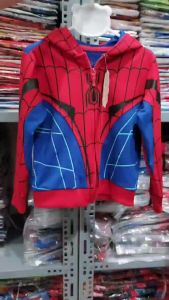 Áo khoác siêu nhân người nhện có nón dạng mặt nạ chất nỉ da cá cho bé trai AK09