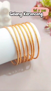 Gelang Keroncong Emas Dewasa B123 - Satu Set isi 7 PCS