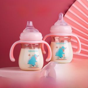 PPSU Sippy Cup Baby Drink Learning Cup Milk Drinking Cup with Straw Drinking Cup Child Dual Use Duckbill Feeding Bottle Big Baby