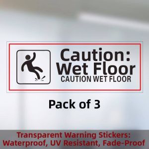 RUIKELAIXIANG | Glass Caution Sign Anti-Collision Warning Transparent No Smoking No Climbing Surveillance Slip Caution Labels