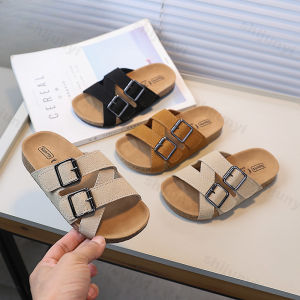 Childrens Slippers 2026 Summer New Comfortable Non Slip Outdoor Fashion Boys Slippers Buckle Indoor Girls Kids Large Size 26-36