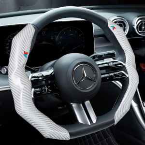 Carbon Fiber Steering Wheel Cover Luxury Non-Slip Comfortable Durable Stylish Design Vehicle Interior Accessory All-Season