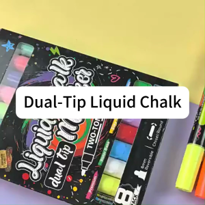 Dual-Tip Liquid Chalk Double Headed Dual Color Chalk Marker Set Highlighter for LED Light Boards Blackboard Graffiti