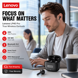 Lenovo | Lenovo LP40pro TWS Wireless Earbuds Bluetooth 5.3 HiFi Stereo Noise Reduction Sports Gaming Headphones for Running Travel Office