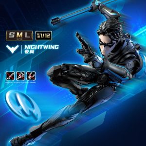 BLOKEES | Nightwing DC Hero Action Figure Building Blocks Set 1/12 Scale SML Size No Brush No Glue Magnetic Pieces Educational Toy for Boys