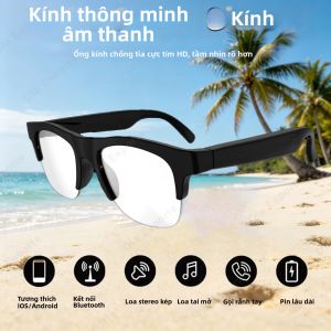 Kính Thông Minh Không Dây Bluetooth 5.4 Với Âm Thanh HiFi Chống Tia UV Và Tầm Nhìn HD Dành Cho Hoạt Động Ngoài Trời Đạp Xe - Kính Mát Tích Hợp Tai Nghe