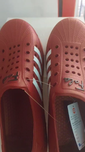 รองเท้าผ้าใบยาง (สีแดงเข้ม) รองเท้าสวมหุ้มส้นคัทชูไฟล่อนสีสดใส เบอร์ 39-44 Marco Pony รุ่น MP9277