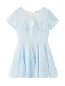 SANFU | Elegant Lace Strap Cinched Waist Flared Collar Womens Dress