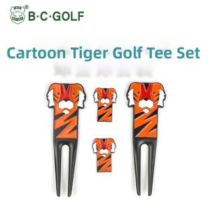 B·C·GOLF | Cartoon Tiger Design Golf Green Fork and Marker Set