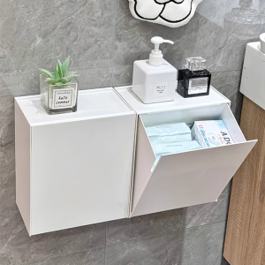 Bathroom Wall-Mounted Storage Box Toilet Paper Organizer Dustproof Multi-Functional Small Object Arrangement Box Plastic Finish