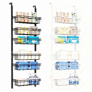 6-Tier Over The Door Pantry Organizer Detachable Over Door Racks Large Capacity Door Hanging Storage Basket for Home Use