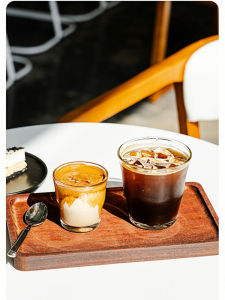 Heat Resistant High Borosilicate Glass Coffee Cup Simple American Ice Coffee Fruit Coffee Cup Latte Australian White Drink Cup