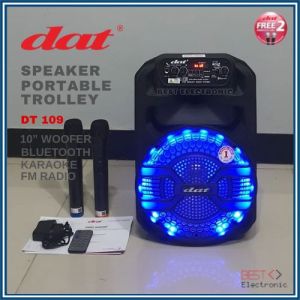 SPEAKER AKTIF PORTABLE 10 INCH DAT DT 109 DT109 DT-109 ECO+ BLUETOOTH SPEAKER TROLLEY