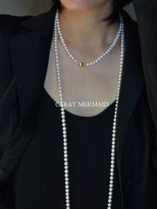 สร้อยคอไข่มุกยาว 2 ชั้น สร้อยคอสตรี สร้อยคอสเวตเตอร์ สร้อยคอแบบยาว สร้อยคอแบบยาวธรรมชาติ สร้อยคอแบบยาวจากน้ำจืด