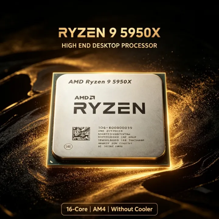 AMD | AMD Ryzen 9 5950X Socket AM4 Processor 16‑Core 105W Without Cooler For B450 Series Motherboard Upgrade