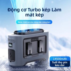 Quạt Cầm Tay Socoolfan 14500mAh Với Hai Lỗ Thông Gió Gió Mạnh Dùng Cho Thể Thao Ngoài Trời Du Lịch Và Làm Việc Giao Hàng Thiết Kế Đeo Thắt Lưng/cổ