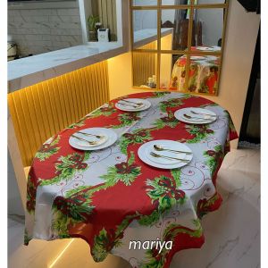 Christmas Design Washable Table  Cloth 4/6/8 Seater Rectangular