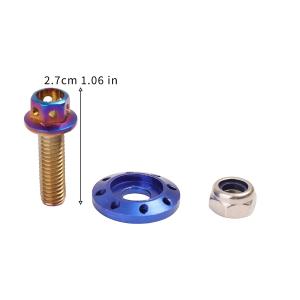 M6 bu lông lục giác hợp kim nhôm trước xe máy Fender vít phổ Fastener chống gỉ màu xanh/vàng trang trí sửa đổi Bộ vít