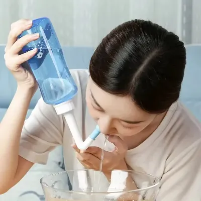 1 Chai Rửa mũi 300ml người lớn và trẻ em khoang mũi và Chai rửa mũi sinh lý nước muối viêm mũi Hướng dẫn sử dụng