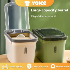 10KG Rice Storage Box With Locking Lid Grain Cereal Dispenser Kitchen Rice Bucket Airtight Rice Storage Container With Cup Dry Food Storage Container