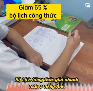 Combo Bộ Lịch Công Thức Để Bàn Ghi Nhớ Toán Anh Văn Tiểu Học Và Trung Học Cơ Sở