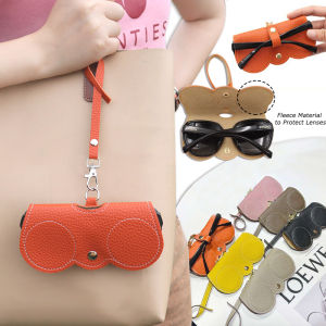Creative Portable Eyewear Bag PU Leather Eyewear Case Waterproof Sunglasses Storage Bag Lenses Protective Cover for Men and Women
