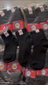 ถุงเท้าสีดำล้วน 4คู่ มีSizeให้เลือก ถุงเท้าข้อกลาง คุณภาพดี พร้อมส่งจากไทย