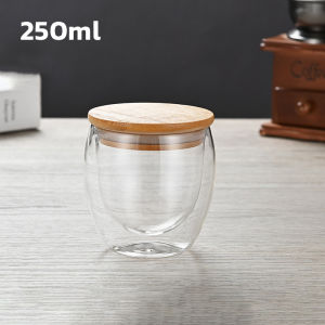 LoviRa Transparent Double Wall Glass Cup Coffee Mug Heat Resistant Cup With Handle 150ml/250ml/350ml