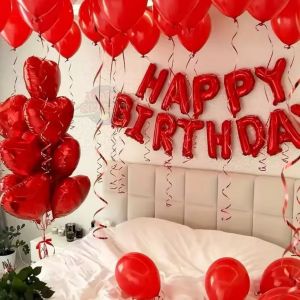 Balon Foil Huruf Red Set Happy Birthday Balon Happy Birthday Merah 13 Huruf
