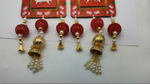 Traditional Handmade Rajasthani Model Shubh Labh Door Hangings for Diwali Decoration | Pooja Rooms | Wall Hanging | Diwali Gift | Festive Decor (Pack of 2 Pcs)