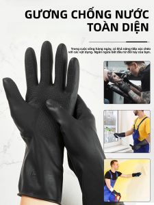 Găng Tay Cao Su Đen Chuyên Nghiệp Độ Đàn Hồi Cao Chống Thấm Nước Chống Trơn Trượt Cho Nhuộm Tóc Và Uốn Tóc Tạo Kiểu Phụ Kiện S/M/L