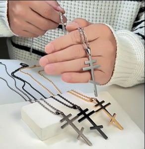 Kemstone The Orthodox Church Stainless Steel Cross Necklace Mens Black Antique Silver Gold Plated Pendant Necklaces Jewelry